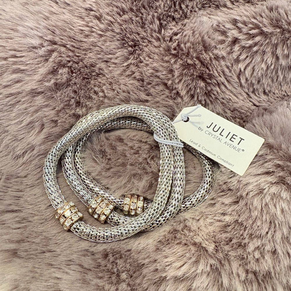 Juliet Crystal Avenue Silver and Gold Bracelet